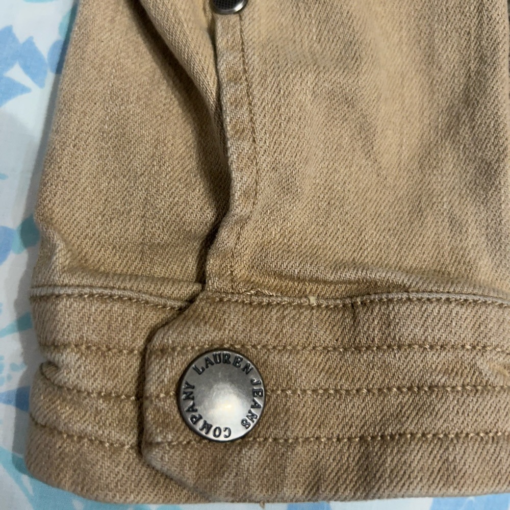 Ralph Lauren Jeans Company Denim Tan Moto Jacket, Full Zip size 6 - Picture 5 of 15